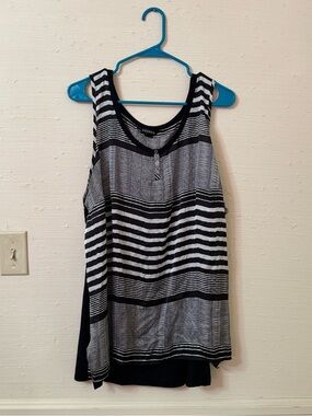 George Black and White Striped Tank Top